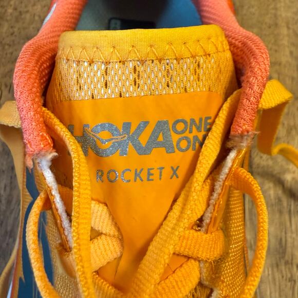 Hoka Rocket X Shoe Carbon Fiber Plate Run Radiant Yellow Camellia Unisex W10 M9 - Picture 12 of 12